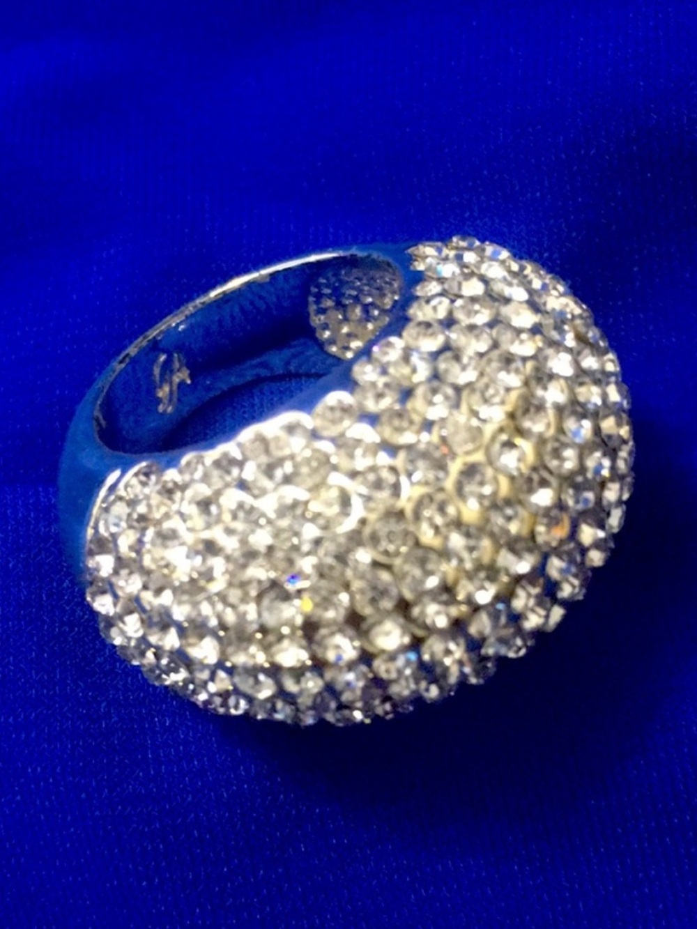 ⚠️4/$15⚠️ Grace Adele Brooklyn Statement Ring Silver Tone Rhinestones Size 6